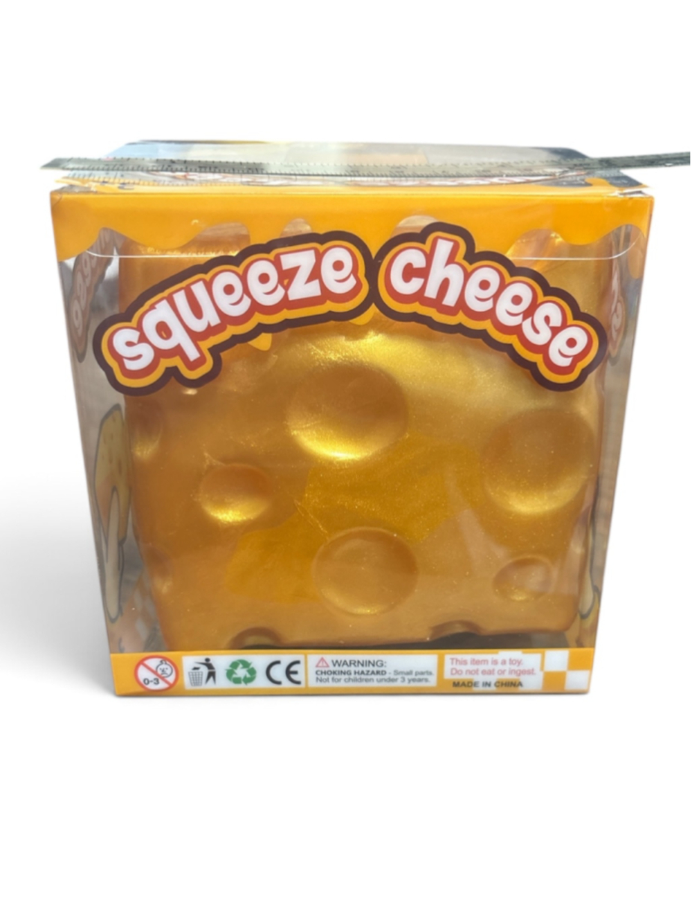 Jumbo Squeeze Cheese Toy Gold Yellow